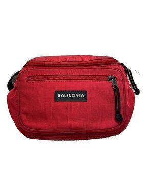 Balenciaga Red Explorer Belt Crossbody Waist Bag